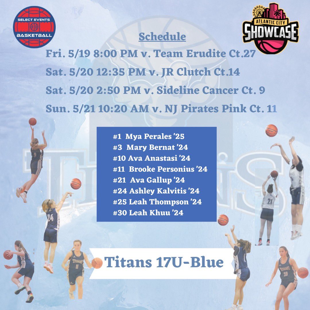 So excited to play this weekend in Atlantic City! Here’s our game schedule