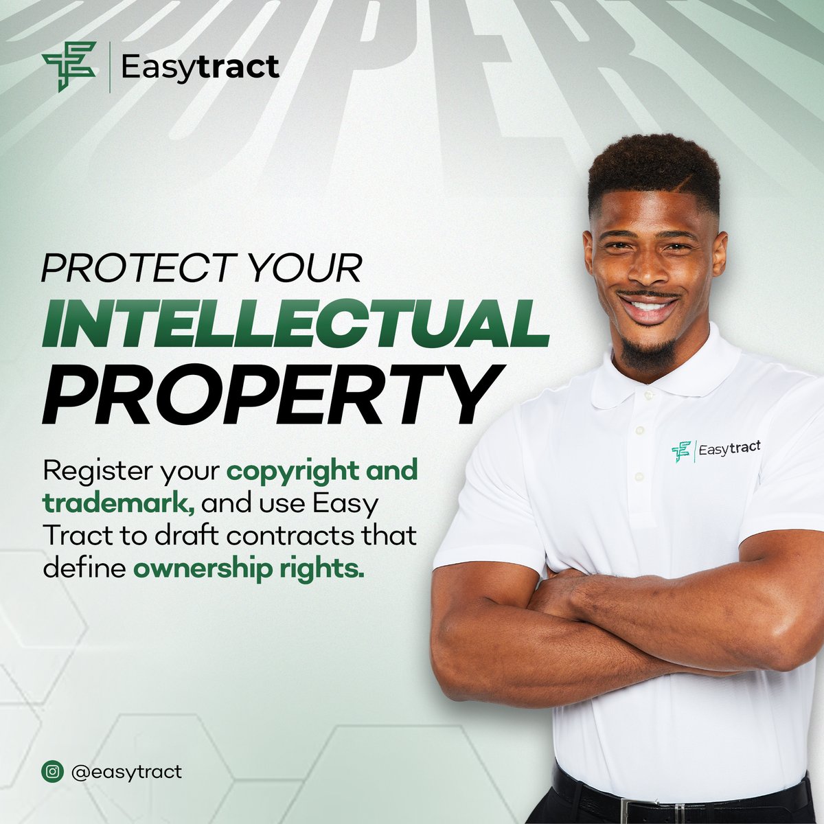Owning your creative work is essential in the entertainment industry. At Easy Tract, we make copyright and trademark registration simpler so you can focus on creating. Join the Easy Tract community today to safeguard your work! #Trademark #CopyrightProtection #EasyTractCommunity