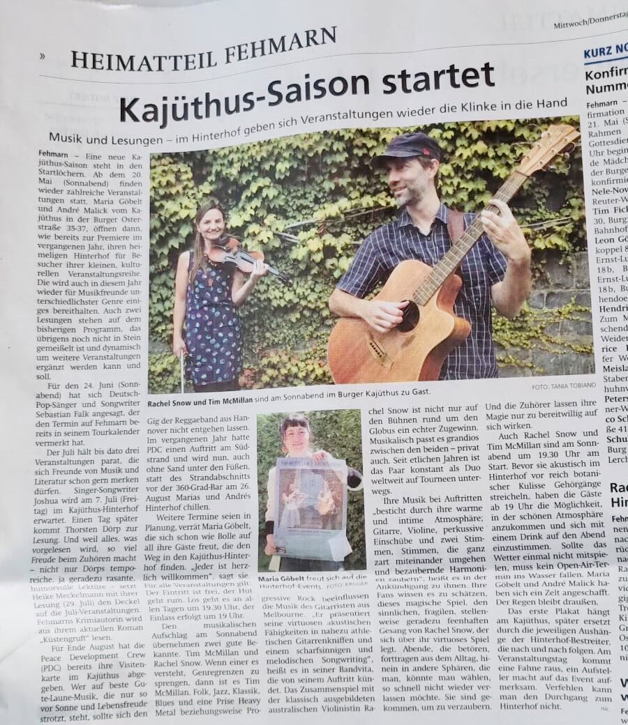 Our summer shenanigans start up this Samstag at Kajüthus on Fehmarn Island!🏝️🎶