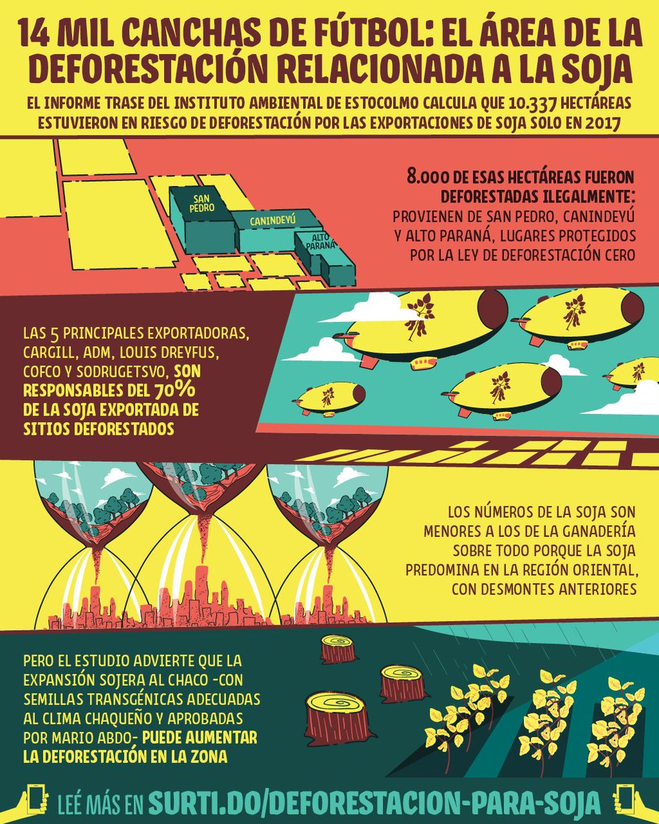 elsurti's tweet photo. 👩‍🎤En su última película, Jennifer López mencionó cómo las plantaciones de soja deforestaron Paraguay. 

✍️Dato: Solo en 2017, la soja estuvo relacionada a un desmonte equivalente a casi la superficie de Asunción, o 14 mil canchas de fútbol 

🧐Leé más https://t.co/iIZumuVXRv https://t.co/dXRJv1rUiZ