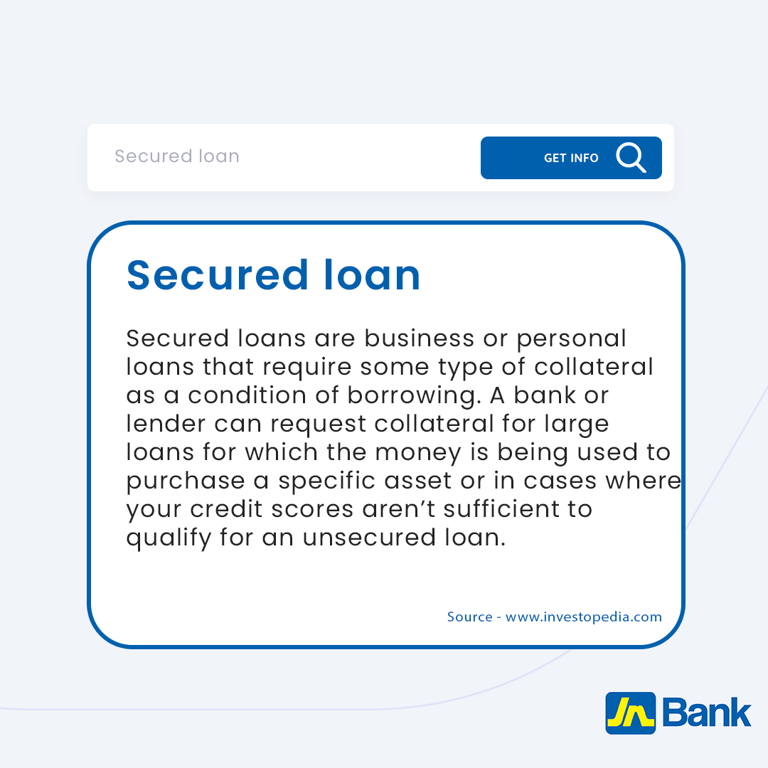 jnbanklimited's tweet image. I’m sure you’ve heard this term before, but let’s give you a better understanding of what “secured loan” really means! #JNBank #BankTerms #SecuredLoan #MoreYouKnow