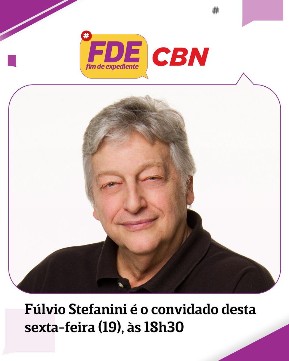 CBNoficial's tweet photo. FIM DE EXPEDIENTE I Nesta sexta-feira (19), a partir das 18h30, Dan Stulbach, Teco Medina e Zé Godoy recebem o ator Fúlvio Stefanini.
Tem alguma pergunta para o entrevistado? Deixa aqui nos comentários! ⬇️
📸 Divulgação
#NoArNaCBN #FDECBN #FúlvioStefanini #Novela #Globo https://t.co/UcDXZ1KRF2