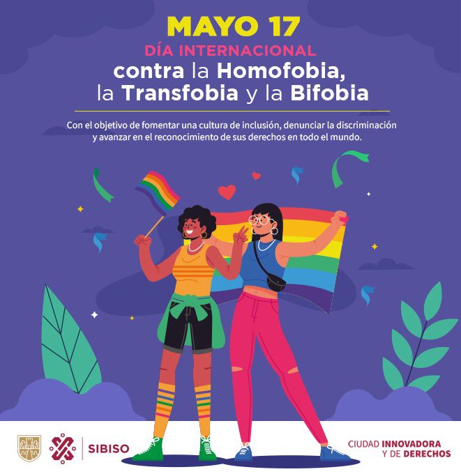SEBIEN_cdmx's tweet photo. Día Internacional contra la Homofobia, la Transfobia y la Bifobia.  🏳️‍🌈🏳️‍⚧️ 

Reconozcamos y respetemos la diversidad y no olvidemos que todas las personas tienen derecho a vivir sin ser discriminadas.

#CiudadDeDerechos #LaDiversidadNosUne https://t.co/bzfQs2F07n