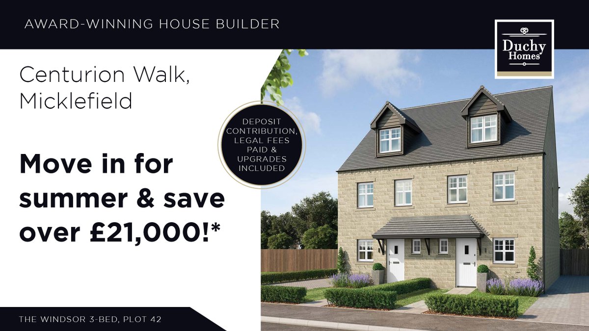Receive a £6,000 deposit contribution, £1,500 towards legal fees, integrated appliances, Silestone worktop, floor tiling &amp; carpets on plot 43 in Micklefield.* Book an appointment now &amp; move in for summer.
bit.ly/42DA0OX
#Micklefield #NewHome #SpecialOffer #SummerDeal