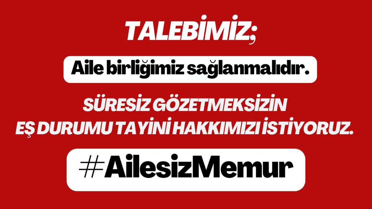 bilalsbbiricik's tweet photo. Yanlış anlamayın!

Bizler KPSS’yi kazandık.

Atandık.

Mesleğimizden de memnunuz!

Tek eksiğimiz ailemiz!

Sözleşmeli iken ayrı olmayı kabullenmiştik ama kadro verildi.

Kadro verildi ise kadronun hakkı eş durumu verilmelidir.

@RTErdogan
@vedatbilgn
@mustafasenbd
#AilesizMemur https://t.co/wKgRqPrjSn