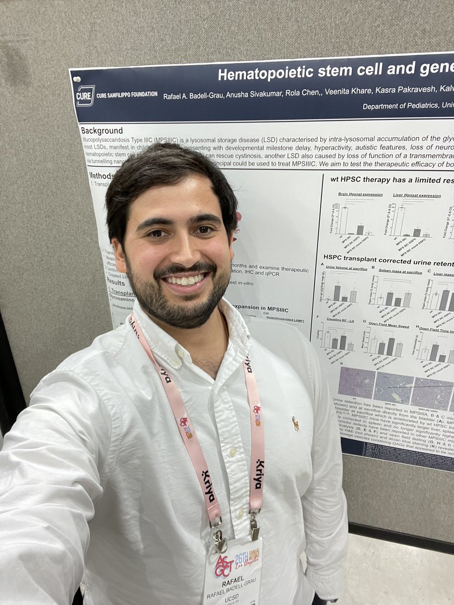 Happy to be back presenting a poster at the <a href="/ASGCTherapy/">ASGCT</a> annual meeting on my work at <a href="/CherquiLab/">Cherqui Lab</a> on #stemcell #GeneTherapy for Sanfilippo C funded by <a href="/MPSSociety/">National MPS Society</a> &amp; <a href="/CureSanfilippoF/">Cure Sanfilippo Fdn</a>. Poster No. 649
