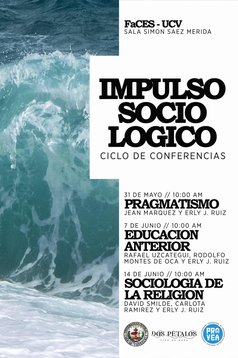 Impulso sociológico es un ciclo de conferencias que pretende alentar a la investigación mediante la presentación de experiencias y trabajos en el área. Está orientado a todo público en la medida que busca constituirse en un espacio para el diálogo y la articulación investigativa.