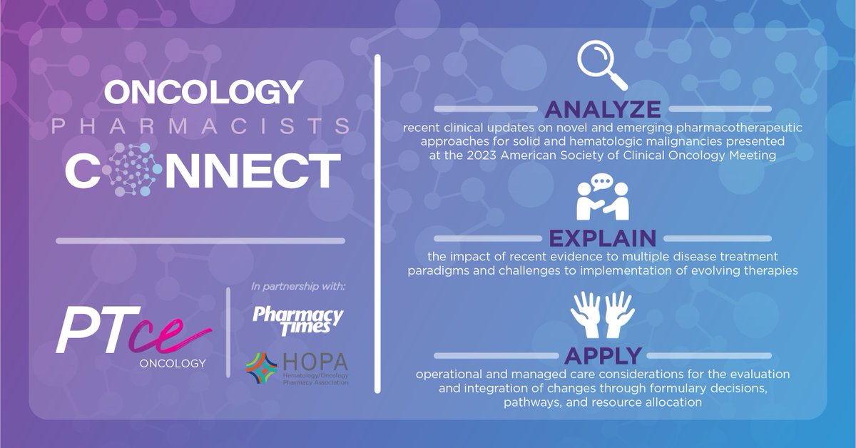 Join us for an application-based educational conference & gain the skills to analyze clinical updates, explain the impact of evidence, & apply operational insights. Stay at the forefront of novel therapies & optimize #patientcare. ow.ly/ajuL50Oqrgl @Pharmacy_Times @HOPArx