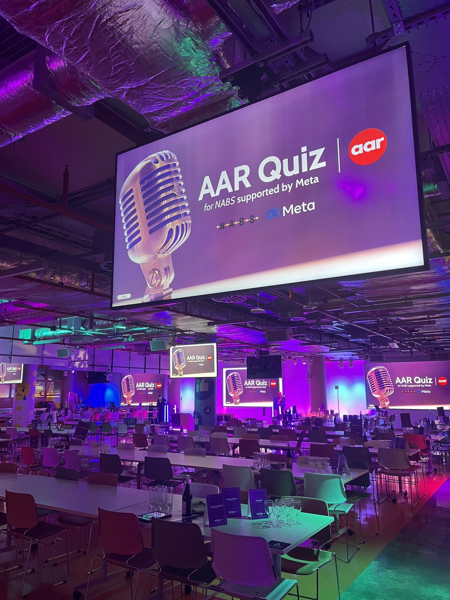 AARGROUP's tweet photo. The room is filling up at @Meta and the tension is definitely rising! Go hard or go home, Quizzers 👊 @NABS_UK https://t.co/kSXiTrBZGw