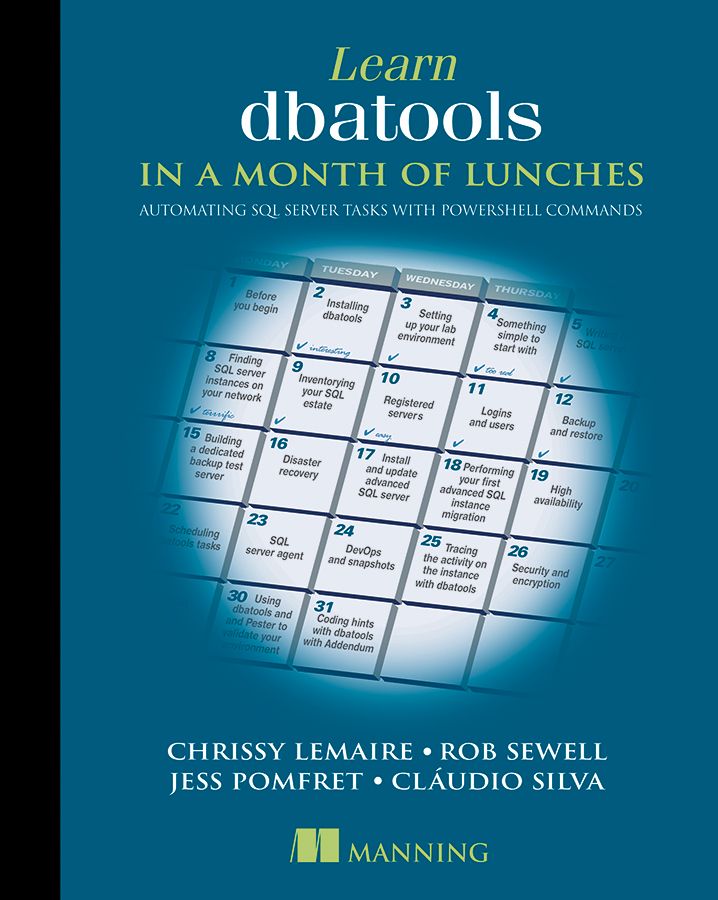 ManningBooks's tweet image. 🏷️Deal of the Day🛒

Why dbatools?

Because it&apos;s a lifesaver that can automate just about every #SQL server task imaginable: mng.bz/OQGK 

@cl @sqldbawithbeard @jpomfret @ClaudioESSilva #dataadministrator #sysadmin #sql #dbatools