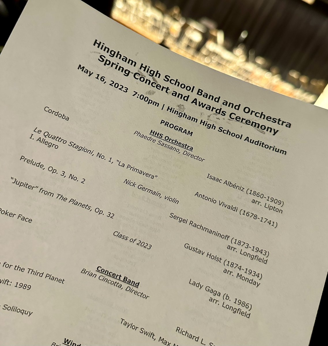 Congratulations to the HHS Orchestra and Band on their amazing concert last night!