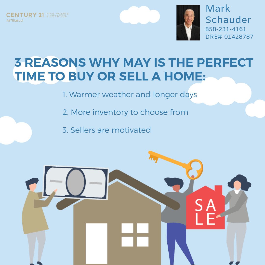 Spring into action and make your move in May!  With longer days, more options, and sellers eager to close, it's a perfect time to buy or sell. #markschauder #C21Affiliated #Century21Affiliated #May2023 #springseason #powayrealestate