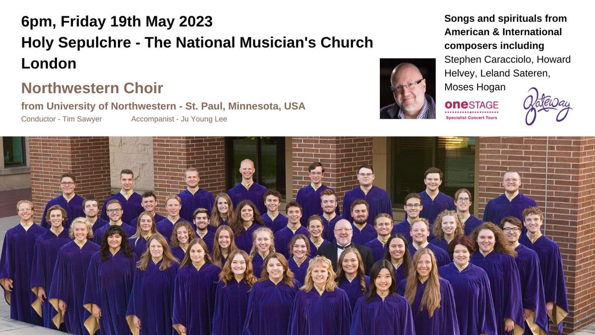 Come &amp; listen to a superb American choir sing American Choral music in London THIS FRIDAY!! we all like to have an appreciative audience on tour 
#choirconcert #livemusiclondon <a href="/HolySepulchreUK/">Holy Sepulchre London</a> <a href="/g8wayMN/">Gateway Music Tours</a> #londonchoirs <a href="/WSchoolMusic/">Westminster Music</a> <a href="/MDWilderspin/">Mark Wilderspin</a> <a href="/MusicTeachers_/">Music Teachers Association</a>