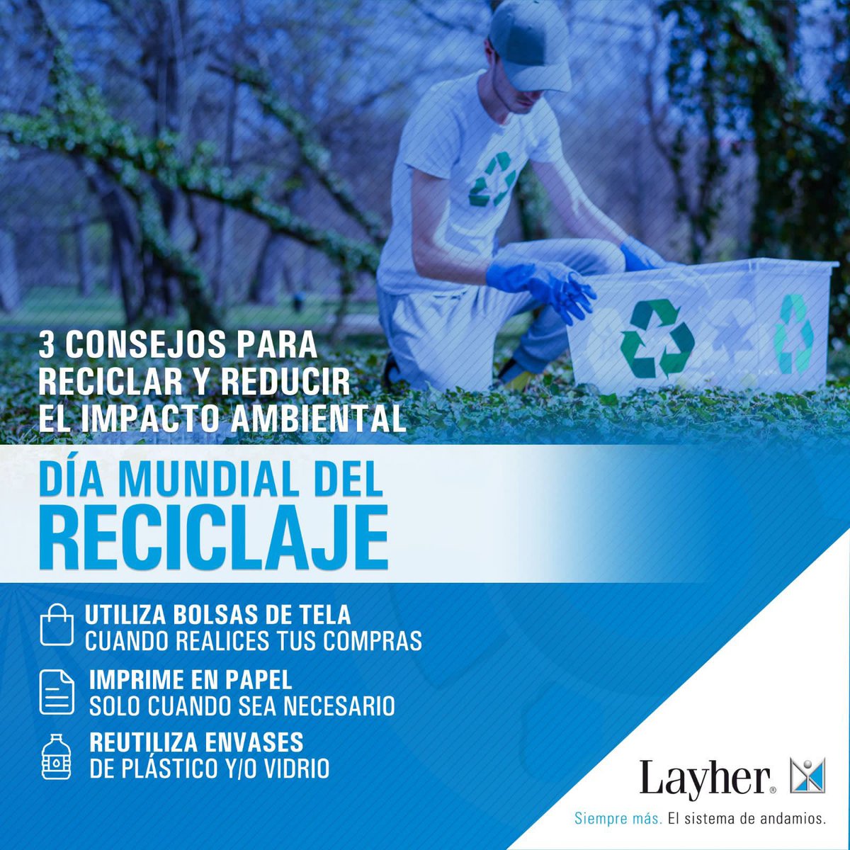 LayherPeru's tweet photo. En este #DíaMundialDelReciclaje, unámonos con un propósito común: proteger nuestro planeta. Juntos, podemos hacer la diferencia y reducir la cantidad de residuos que amenazan nuestro hogar, ¡cada pequeño gesto cuenta! 💙🌍

#LayherPerú #JuntosPorUnMundoSostenible https://t.co/rwL5ERsdYK