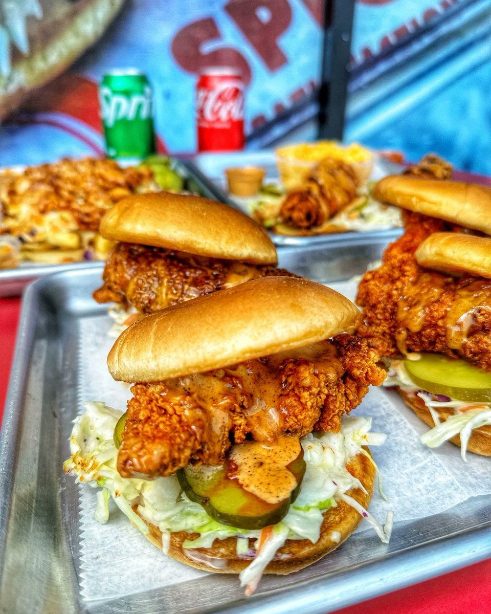 One can NEVER have too many Nashville Hot Chicken Sandos 🤤🔥 Join us for our flavorful Hot Chicken Sandos, Tenders, Hot Fries, and MORE at our Pacoima location 🙌