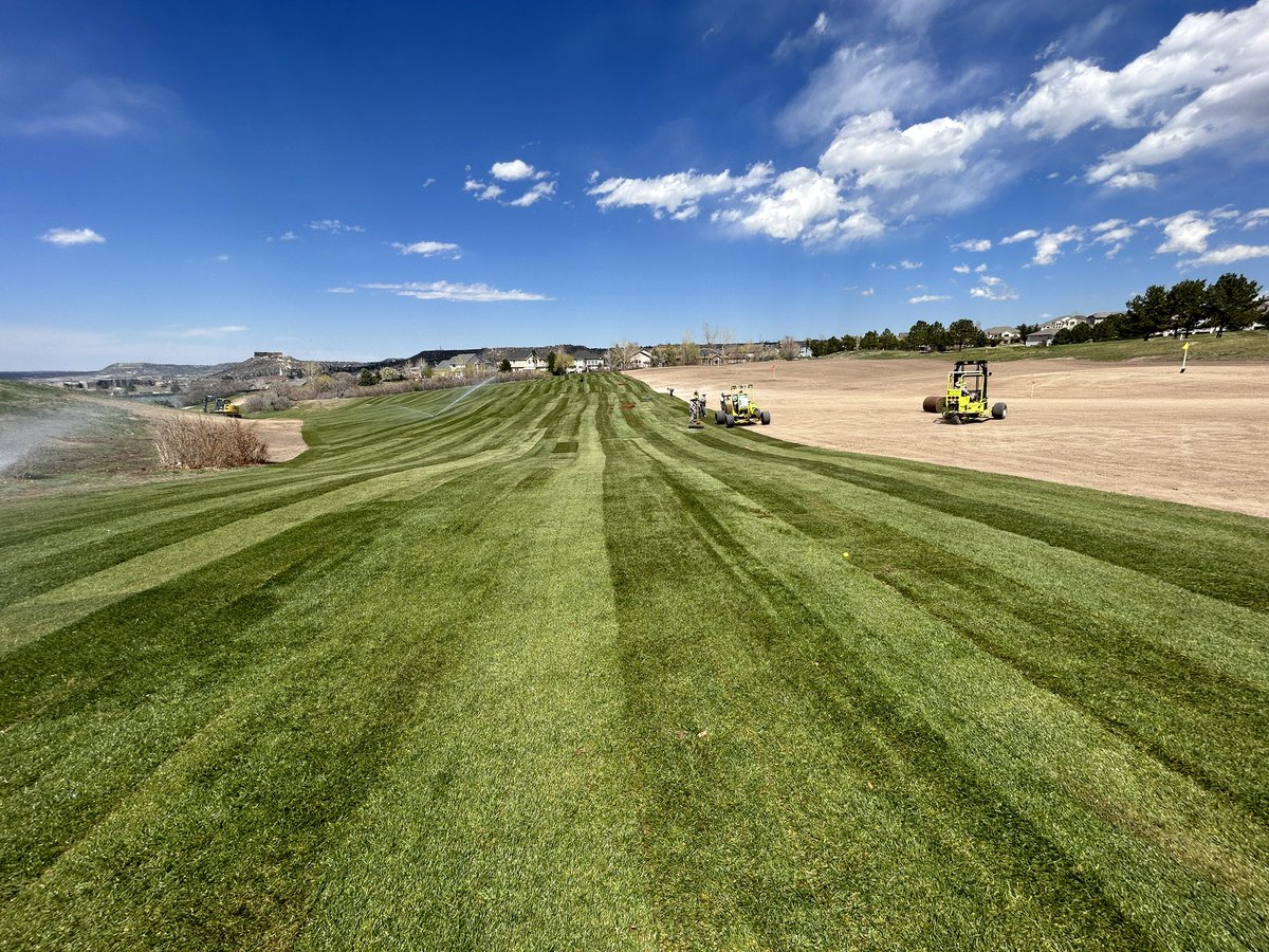 GreenValleyTurf's tweet photo. We finished up installing HD Sports 2.0 Kentucky Bluegrass yesterday at Plum Creek Golf Club driving range in Castle Rock, Colorado. Great working with Justin and his staff!
 
#KeepItReal #naturalgrass #YoullLoveOurGrass #ColoradoBlue #HDSports2 https://t.co/BuH29RYkea