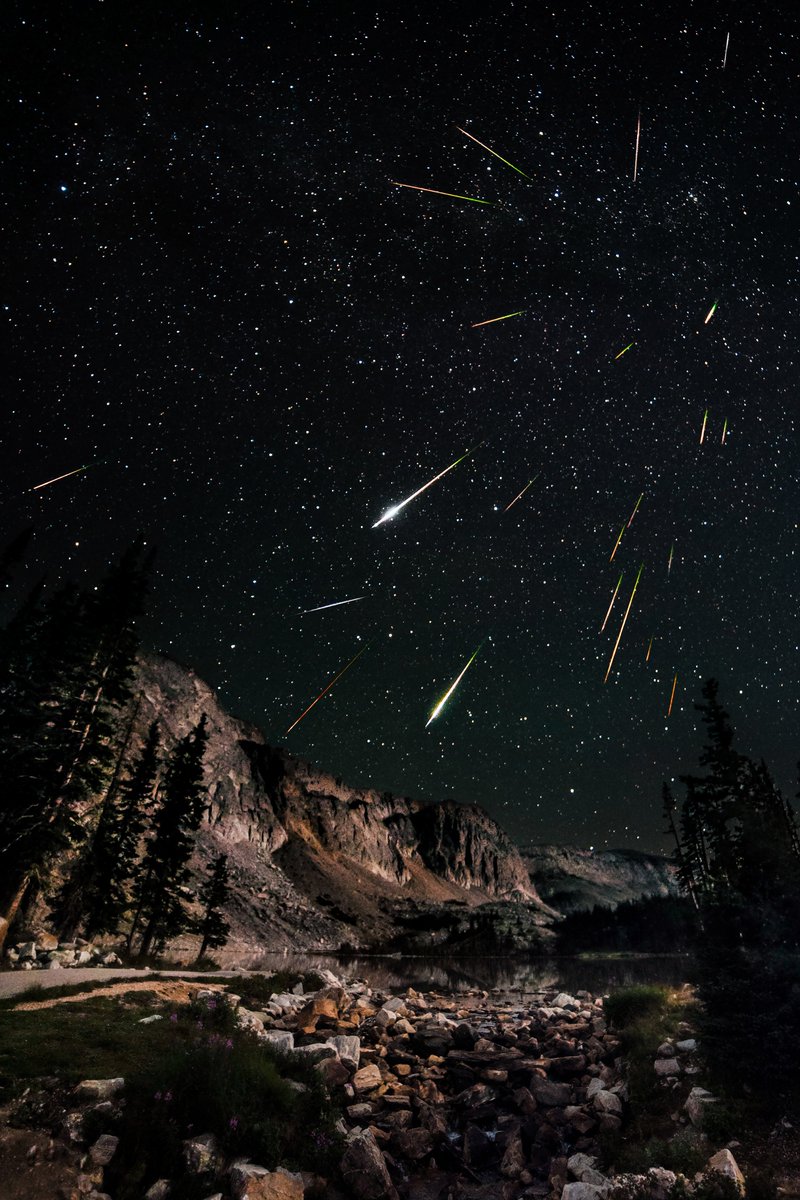 Perseid meteor shower at its peak