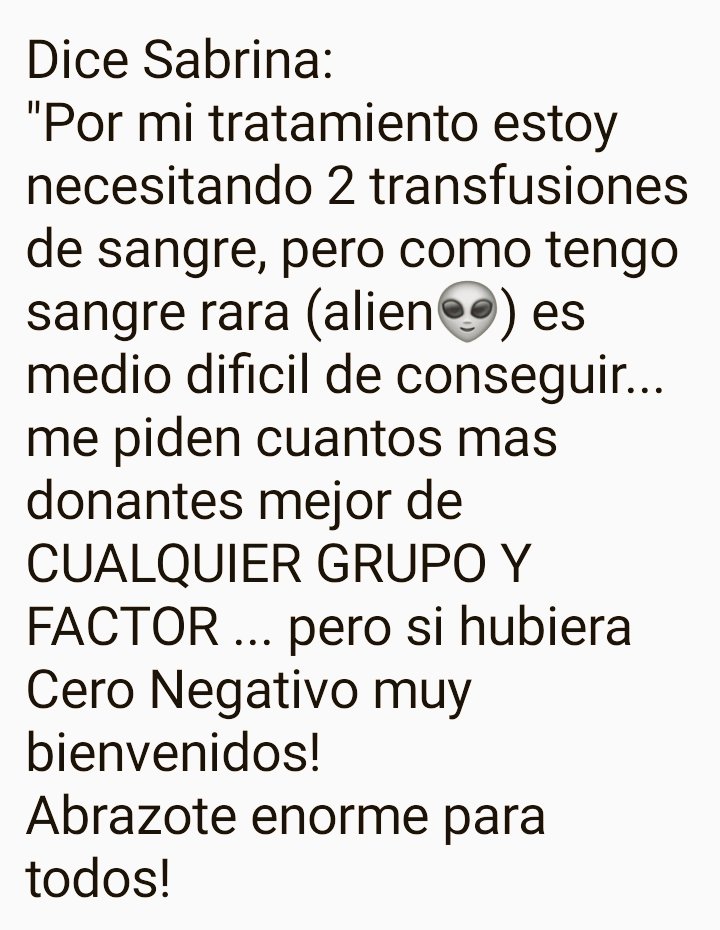 DeSangreTana's tweet photo. #GrupoCeroNegativo 
#DadoresDeSangre 
#sangre #URGENTE 
#caba 🩸
•para la paciente Sabrina
Vanesa Gulisano https://t.co/0PFI8Wmq1d
