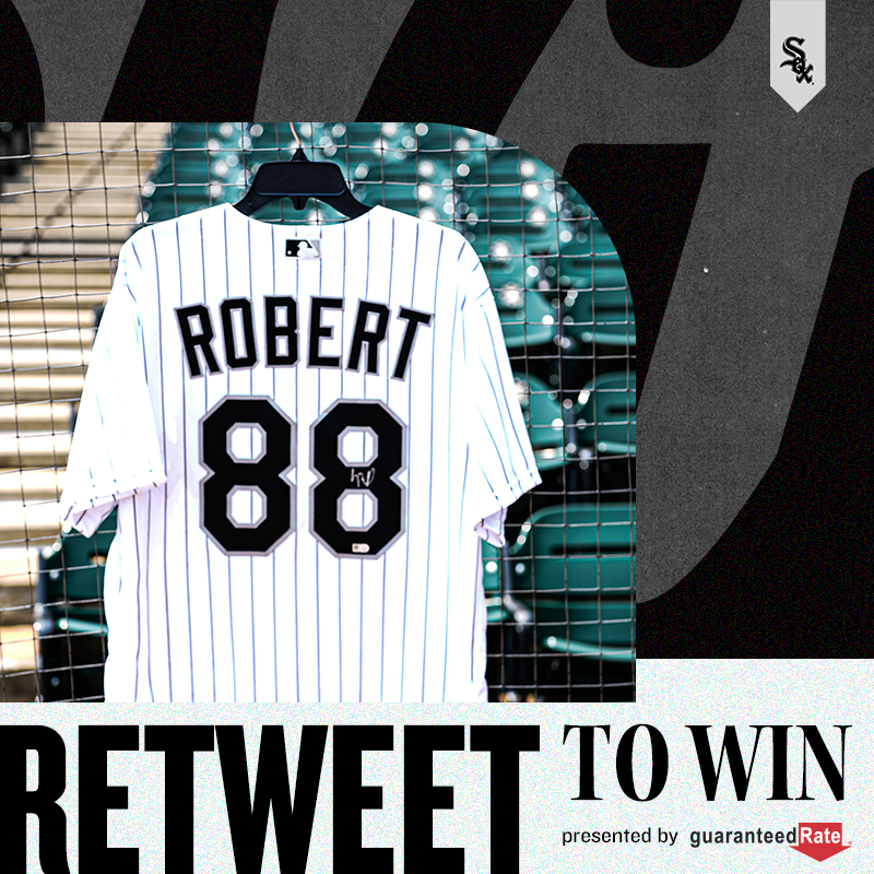 whitesox's tweet photo. RETWEET for a chance to win an autographed Luis Robert Jr. jersey!

#WhiteSox x @GuaranteedRate