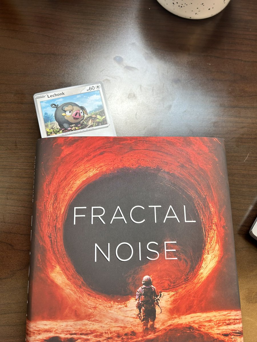 Started reading this on my lunch break. And I have two this to say 1) I thought @paolini would appreciate my bookmark choice (or at least Runcible would) and 2) I’m less than 2 chapters in and I’ve already cried. #FractalNoise