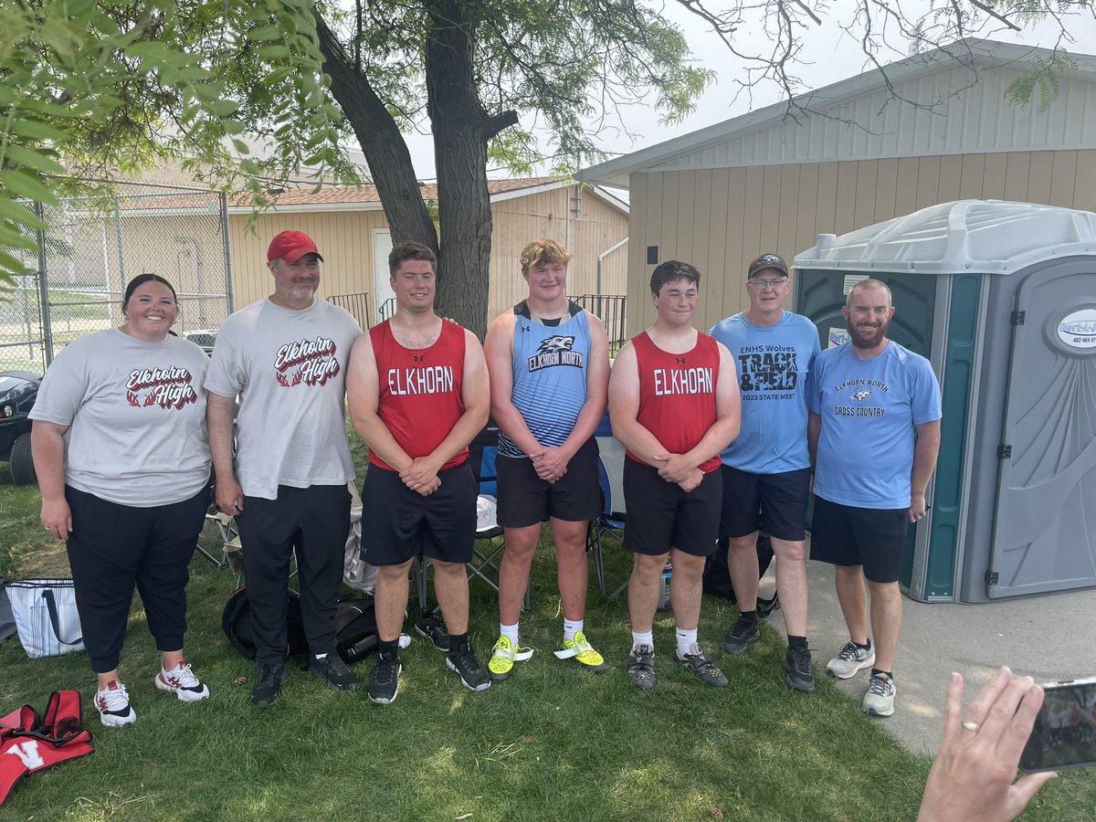 ElkhornTrack's tweet photo. Congrats to our Class B Elkhorn Public School’s throwers and coaches on a great season, all three medaled at state. https://t.co/nlXphvLTNf