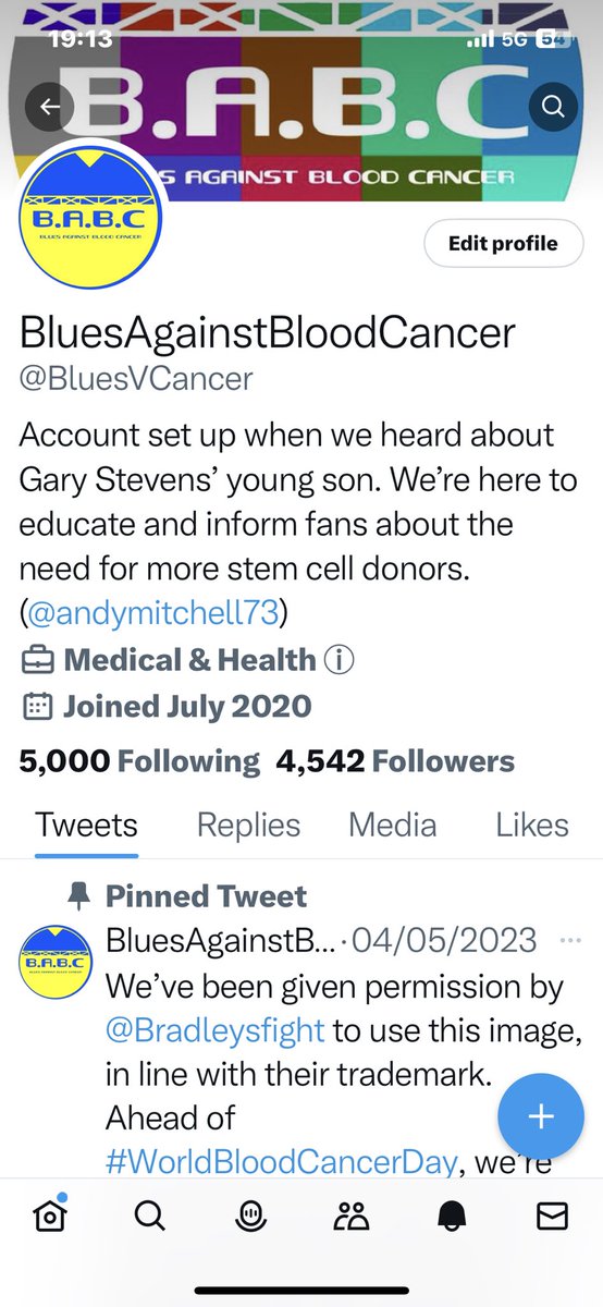 Sadly, it looks like we’ve plateaued at just over 4,500 followers ☹️. With someone, somewhere, diagnosed with blood cancer EVERY 27 SECONDS….. It’s nowhere near enough. Please encourage your followers to get behind this account. We don’t care who they support 💙
