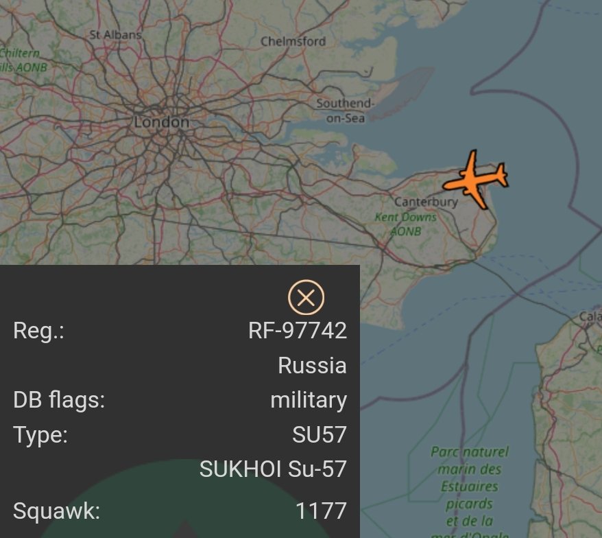 Well, clearly there is not a Russian Su-57 fighter jet over England.