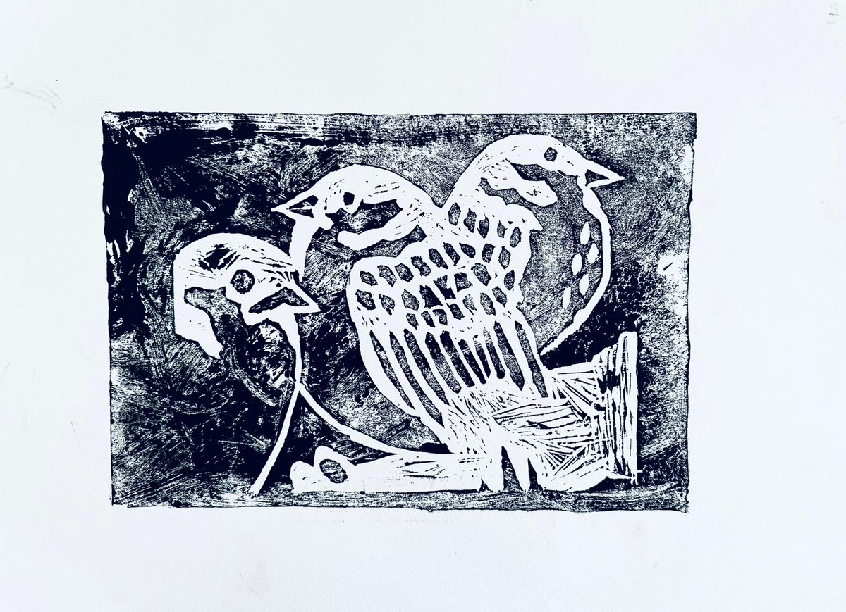 güneşi görmek istiyorsan gölgeden çık!.. 
-
#linolprint #linoprint #linoprinting #animalprint #artwork #lino