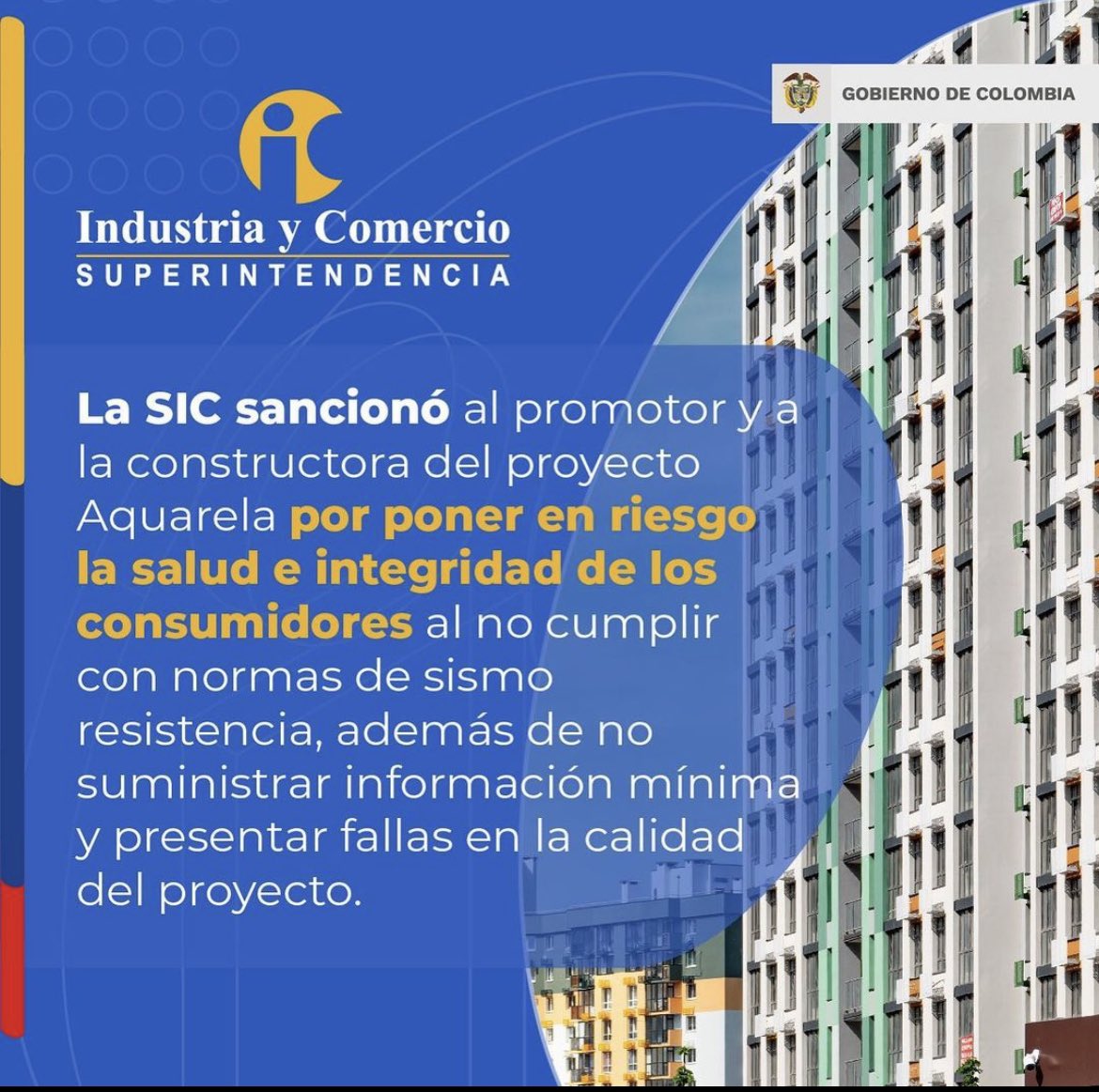 SINERGIUS's tweet photo. ¿Han tenido problemas con alguna constructora por defectos de construcción o la aplicación de cláusulas abusivas en el contrato de promesa de compraventa?

Recomendamos que demanden y ejerzan la acción de protección al consumidor ante la Superintendencia de Industria y Comercio. https://t.co/SfhIkjOD94
