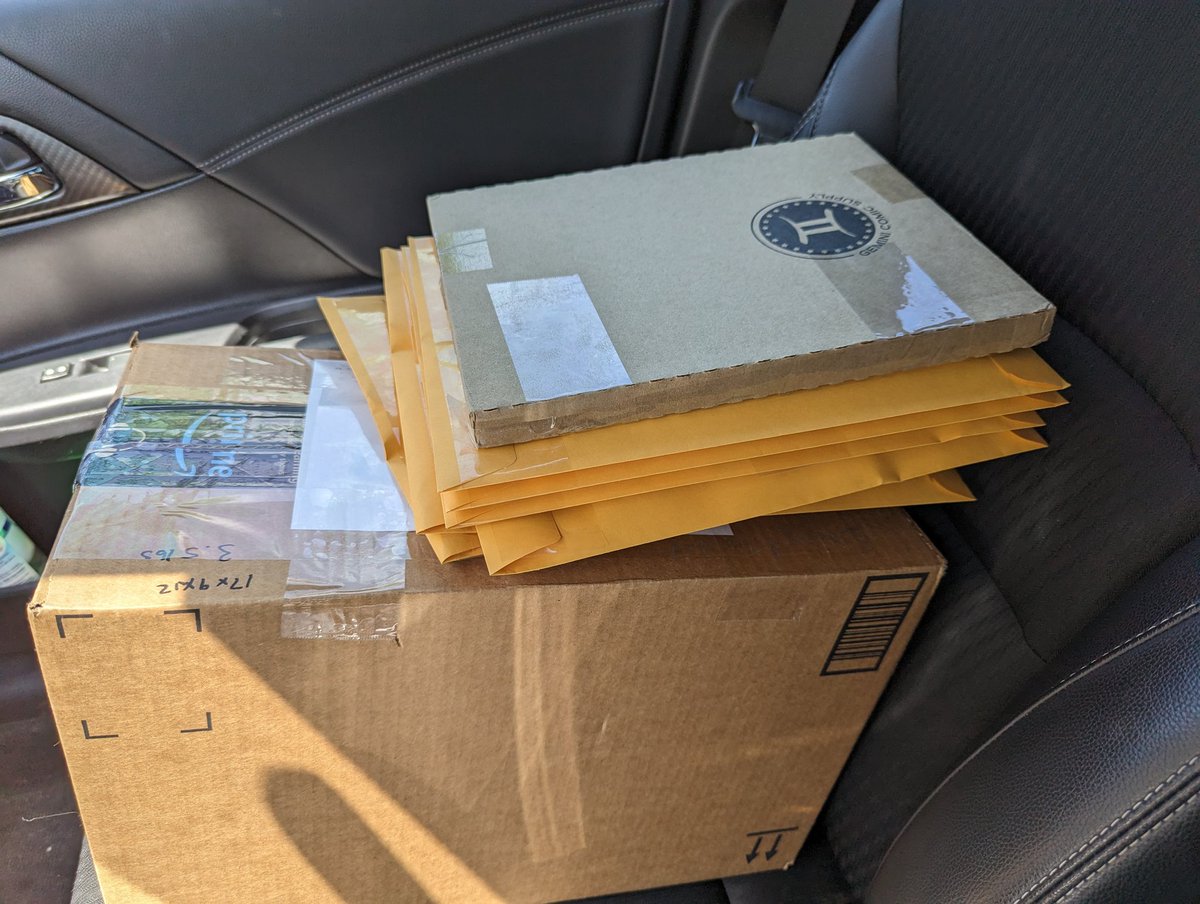 Swagd0s's tweet photo. It's package day!!! On my way to drop off some packages for those of you who sent me your information! If you did participate in the SwagAthon, please feel free to DM me your info and I'll get your package out in the next wave! #swagvision #swagAthon https://t.co/0ZRoqvowaz