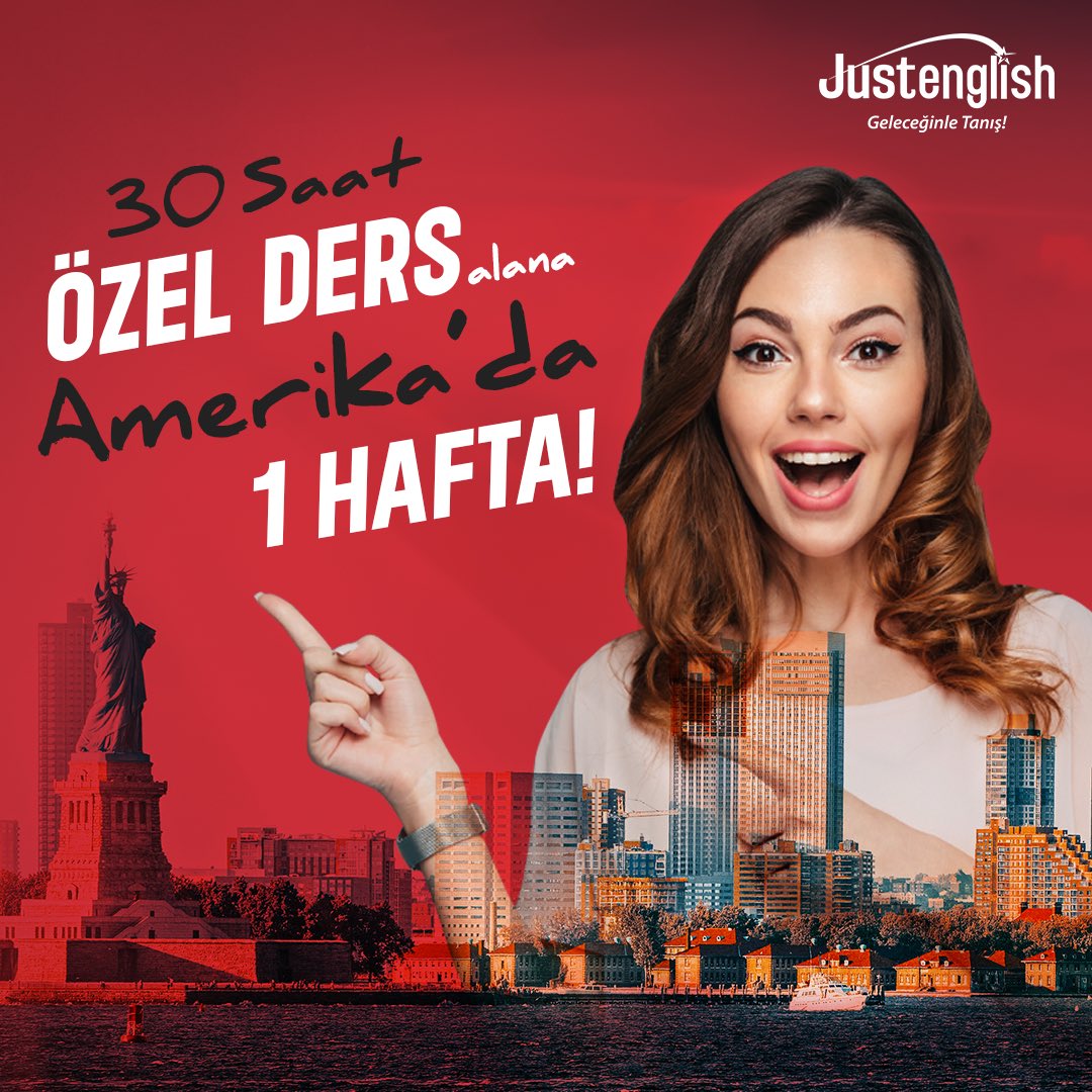 30 saat özel ders alan herkese Amerika'da 1 hafta eğitim hediye ediyoruz! 🥳

📲İLETİŞİM:
linktr.ee/justenglishtr