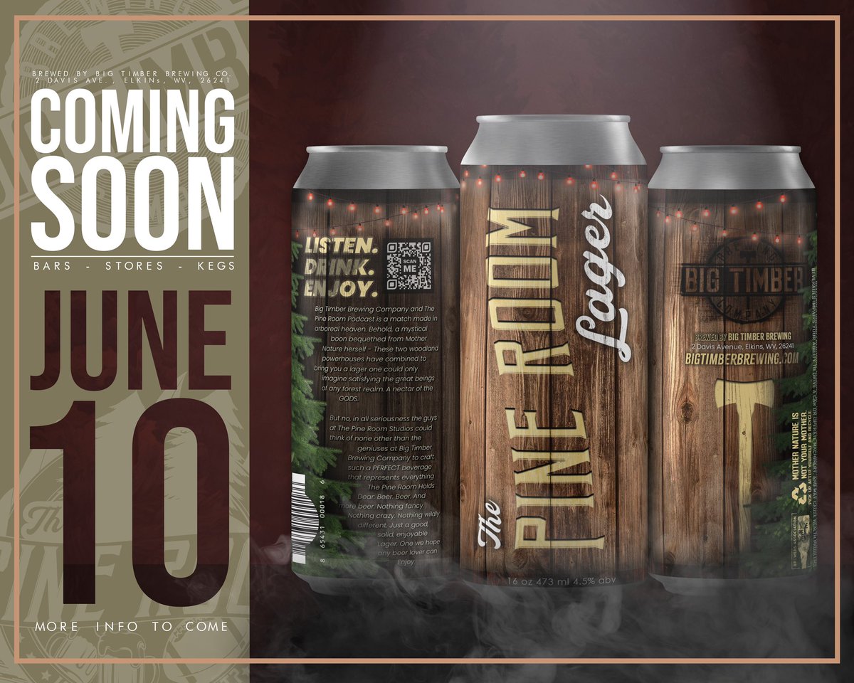 We are incredibly excited to announce that we have partnered with <a href="/BigTimberBrew/">Big Timber Brewing</a>  create The Pine Room Lager! We can’t thank the team in Elkins enough for making this vision into reality and brewing one hell of a beer! We will be having a launch party on June 10th! (Details soon)