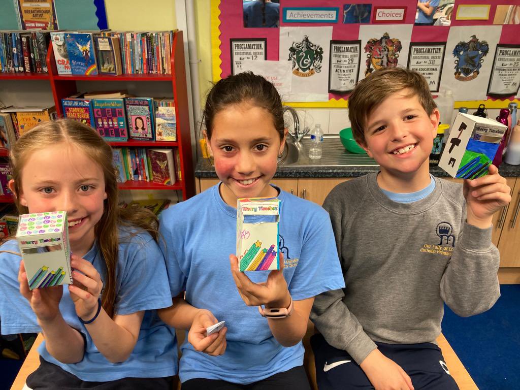ololn11's tweet photo. Year 4 have been discussing how to manage anxious feelings and have made their own worry boxes #mentahealthawarenessweek https://t.co/X4RV1yVNo1