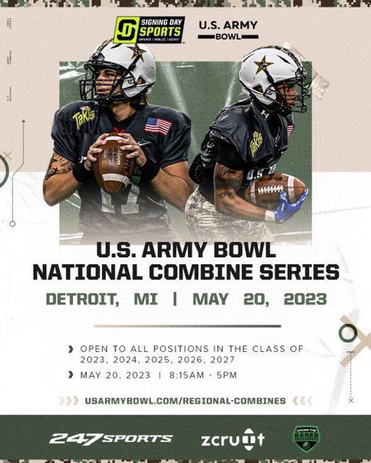 Blessed to be invited to U.S Army Bowl @Coach_Sokol <a href="/HW__Football/">Harper Woods Football</a>