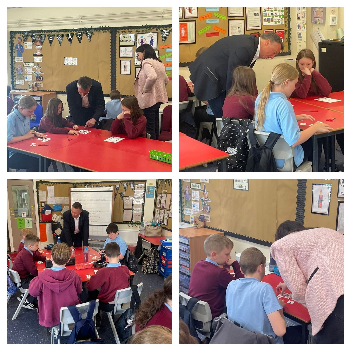 ClydemuirPS's tweet photo. Three fabulous volunteers from @KPMG visited P5 &amp; P6 today as part of #NationalNumeracyDay to share how they use #maths in their jobs! 🌟 They also challenged our learners to solve the 'Magic Square' task...do you think they managed it?! 🎉 @Nat_Numeracy https://t.co/JsI1Xw8Z5q