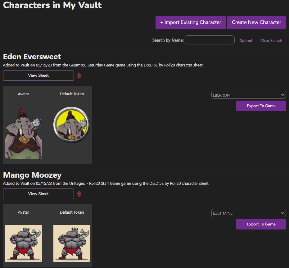 Roll20 on twitter don t forget about the character vault on roll20