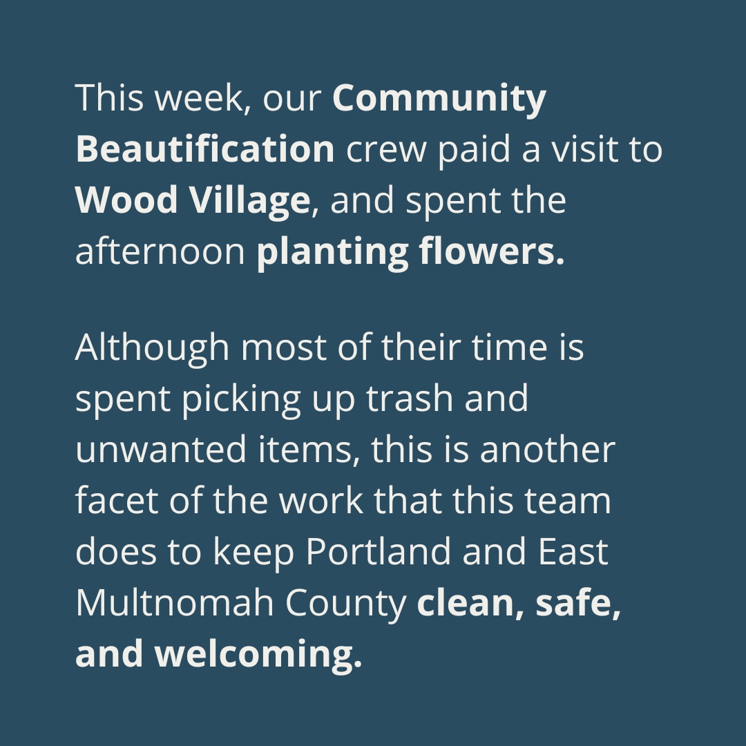 cultivatePDX's tweet photo. April showers bring May flowers, but who plants those flowers? This week, it was our Community Beautification team!

#cultivatecommunity #eastmultnomah #woodvillage #communitybeautification #neighborshelpingneighbors #forandwiththepeople #workforce https://t.co/rEX2kSSXiG