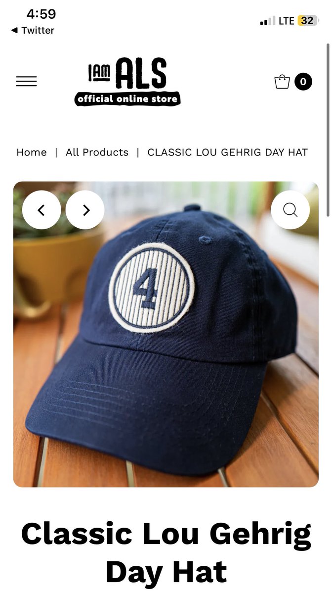 Get your Lou Gehrig cap for @LG4Day 
before they sell and they will. So don't strike out and buy a cap to support @iamalsorg 

store.iamals.org/collections/al…