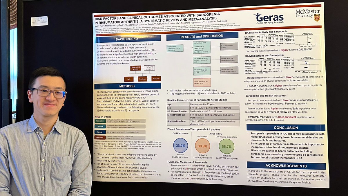 Geras Centre for Aging Research (@gerascentre) on Twitter photo Congratulations Dr. Keith Tam on the #metaanalysis on risk factors and clinical outcomes associated with #sarcopenia in rheumatoid arthritis presented at the <a href="/MacDeptMed/">McMaster University Department of Medicine</a> Research Excellence and Discovery Day 34th Annual Resident Research Day! 👏👏 Congratulations Dr. Keith Tam on the #metaanalysis on risk factors and clinical outcomes associated with #sarcopenia in rheumatoid arthritis presented at the <a href="/MacDeptMed/">McMaster University Department of Medicine</a> Research Excellence and Discovery Day 34th Annual Resident Research Day! 👏👏