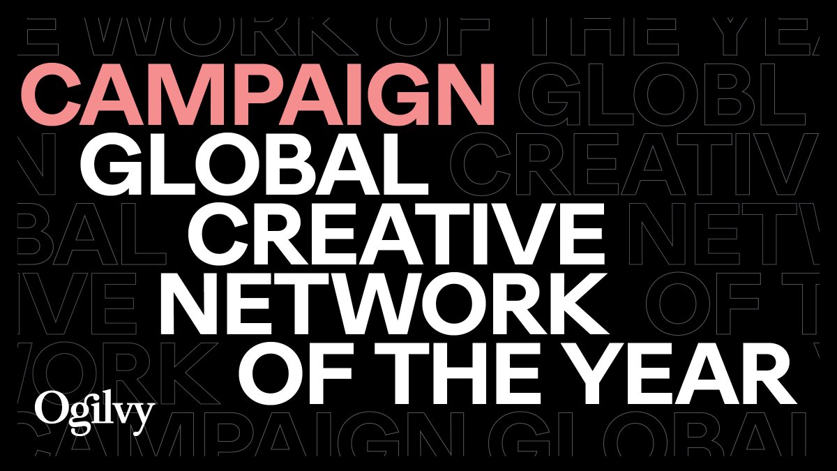 OgilvyNY's tweet image. Honored to be named @Campaignmag's Global Creative Network of the Year for the 2nd consecutive year, a unique honor given by clients &amp;amp; industry leaders.

Thanks to our teams whose #BorderlessCreativity inspires brands &amp;amp; people to impact the world. bit.ly/3MBI1OW