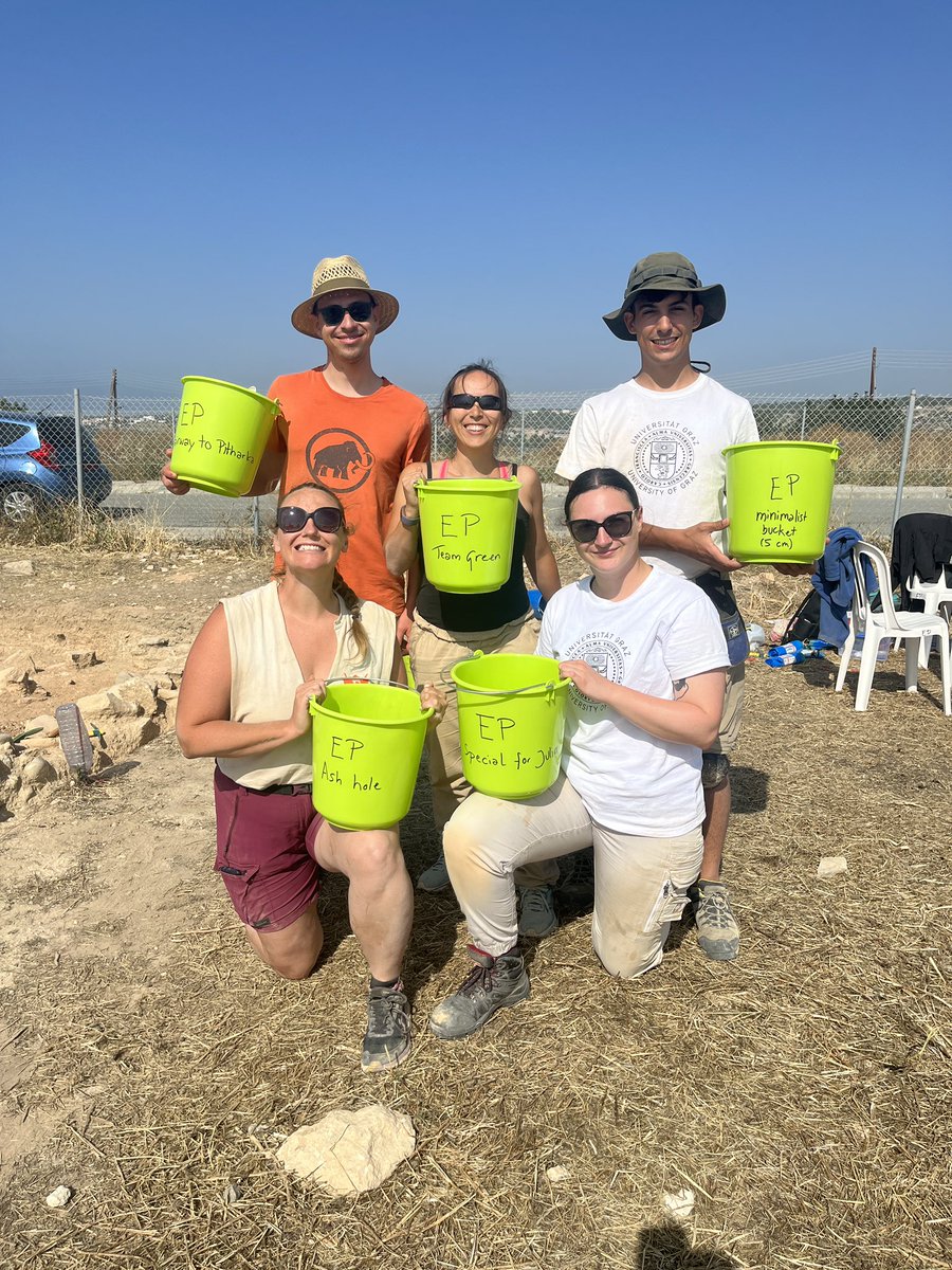 InstitutAntike1's tweet photo. Week 3 recap!🇨🇾⛏️
Customizing buckets, working in the museum, using the wheelbarrow another archaeological way and homemade pasta night!🏛️🍝🍷
#erimipitharka #erimi #cyprus #archaeology #excavation https://t.co/ex8ISvvGbq