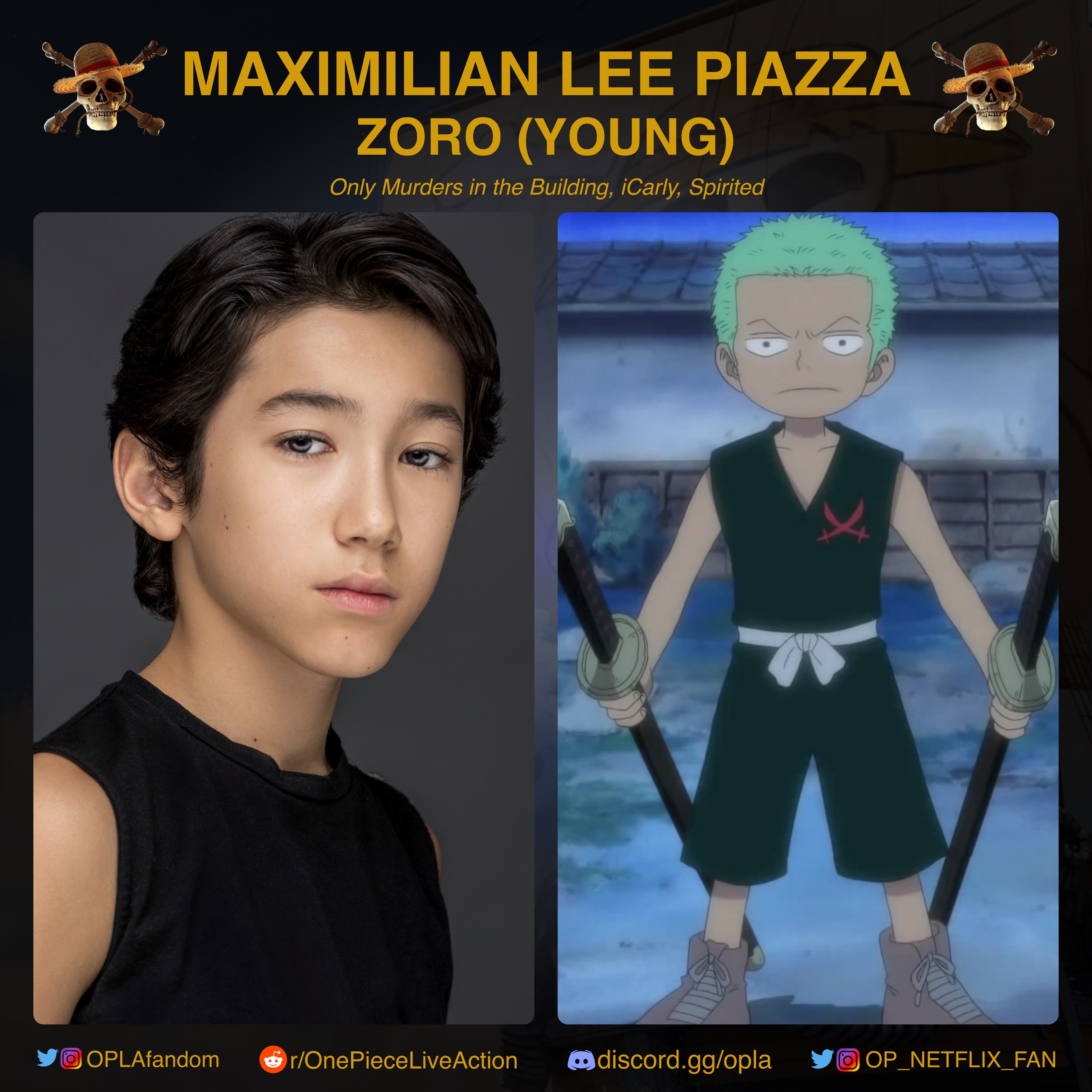 ONE PIECE NETFLIX FAN on X: Maximilian Lee Piazza will be playing the role  of Young Zoro in One Piece Live Action  / X
