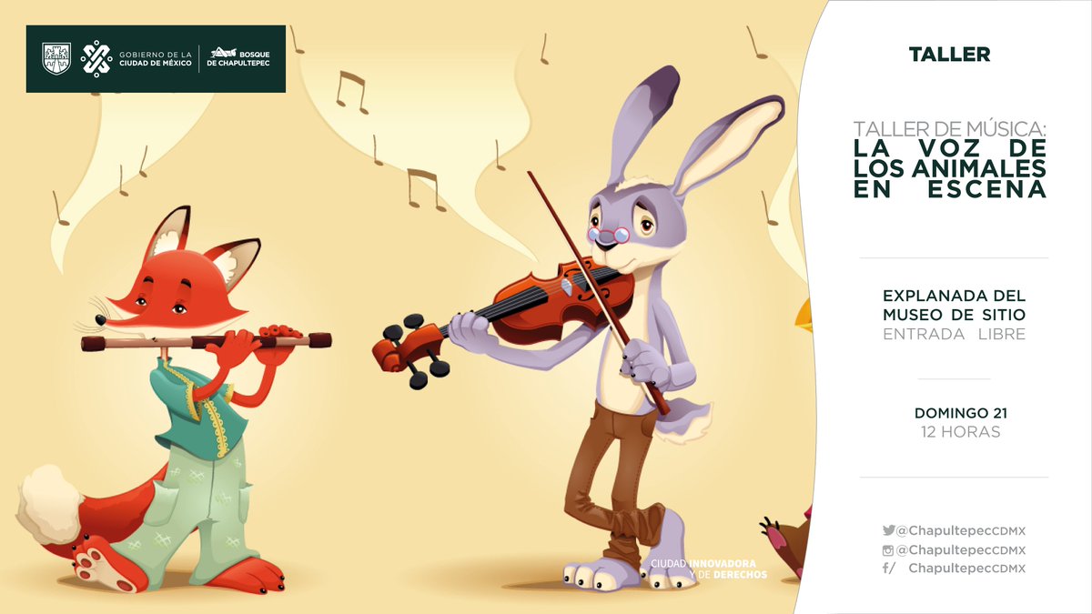 ChapultepecCDMX's tweet photo. ¿Te gusta la música? 🎶
Pues el @MuseodeSitioBCH ha preparado una actividad especial donde aprenderás las nociones básicas de la música y el teatro. https://t.co/80RVfFg6hY