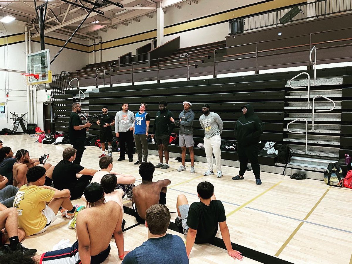 A very special Wisdom Wednesday today. Some of our alumni came to watch, support, compete with, and share their wisdom with our players. This program is special! #OURFAMILYvsTheirTeam