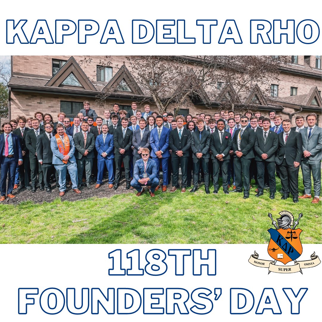 Happy Founders’ Day!! Today we are celebrating 118 years of Kappa Delta Rho!!Kappa Delta Rho was founded on May 17th, 1905 at Middlebury College in Middlebury Vermont. Honor Super Omnia!!💙🧡
•
•
•
#KΔΡ #Foundersday #HSO