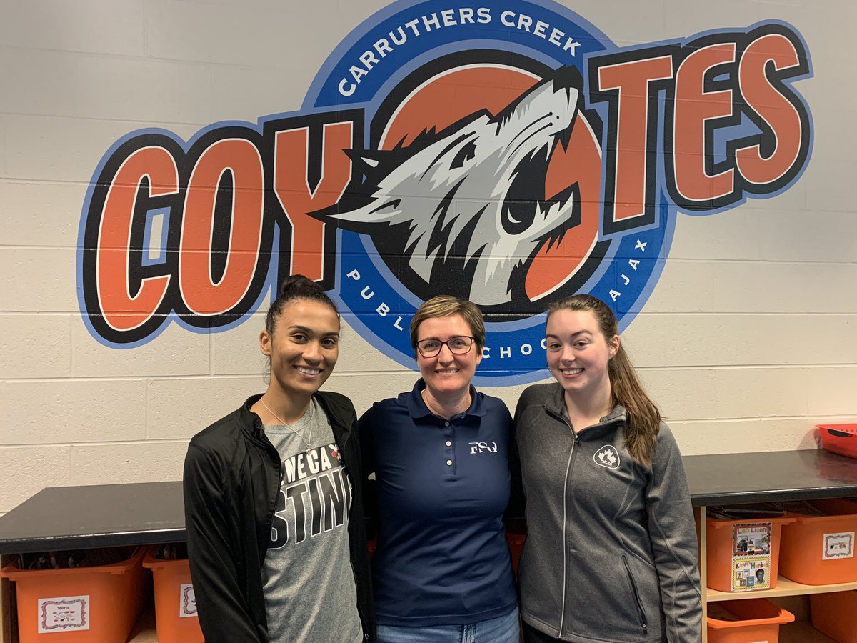 <a href="/SenecaSting/">Seneca Sting</a> CCAA All Canadian Jordan Burke, <a href="/NexxiceSR/">NEXXICE Senior</a> Star Paige Westerman and our CCPS own Mrs. McCaw (who works with <a href="/fsqsport/">fsqsport</a>) joined our Girls on the Go team today to share their own female experiences in all areas of sport <a href="/DDSBSchools/">Durham District School Board (DDSB)</a>