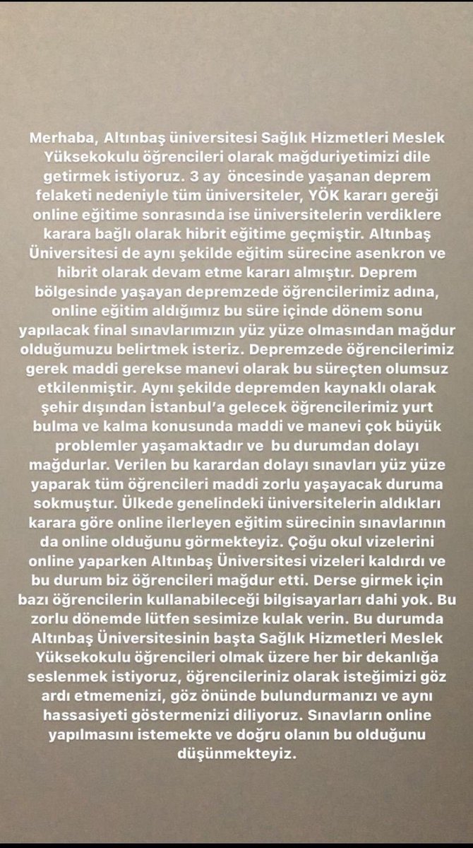hnh5hthghz's tweet photo. #altinbasfinallerionlineistiyor
@altinbasuniv 
@cagrierhan
#altinbasfinallerionlineistiyor
@altinbasecz 
Online Finals. 
eczacılık fakültesi https://t.co/hnHze4nqkP