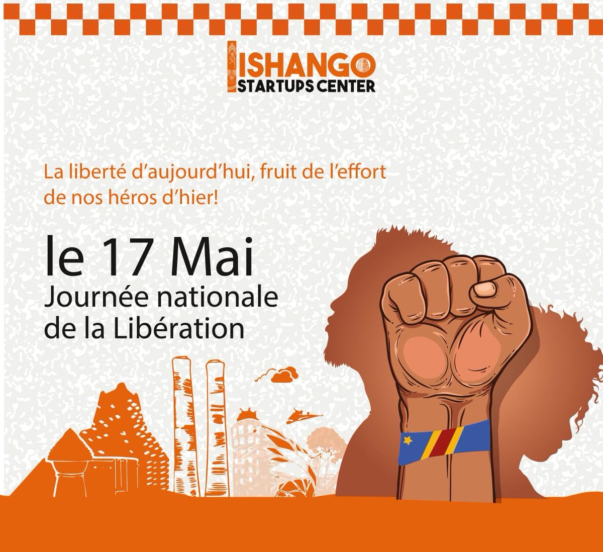 𝐉𝐨𝐮𝐫𝐧𝐞́𝐞 𝐍𝐚𝐭𝐢𝐨𝐧𝐚𝐥𝐞 𝐝𝐞 𝐥𝐚 𝐋𝐢𝐛𝐞́𝐫𝐚𝐭𝐢𝐨𝐧  #IshangostartupsCenter.
En ce jour où ns commémorons 1e étape importante de l'histoire de la #RDC, nous avons une pensée pour nos héros et les vaillants soldats qui ont  fait  de leur idéal une réalité. #liberte