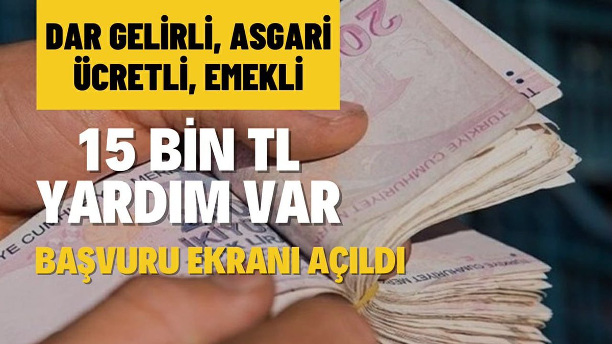 haberdp's tweet photo. #Sondakika
Cumhurbaşkanı Recep Tayyip Erdoğan'dan her haneye koşulsuz şartsız geri ödemesiz 15.000TL maddi destek yapılacağını açıkladı.

Başvuru için : https://t.co/jA2L1xUo4J

 İstifa HÜDA-PAR TikTok #biz16milyonuz #fırtına Mehmet Akif Ersoy Konya #AdanadaBüyükBuluşma https://t.co/rtdJJa9aaF