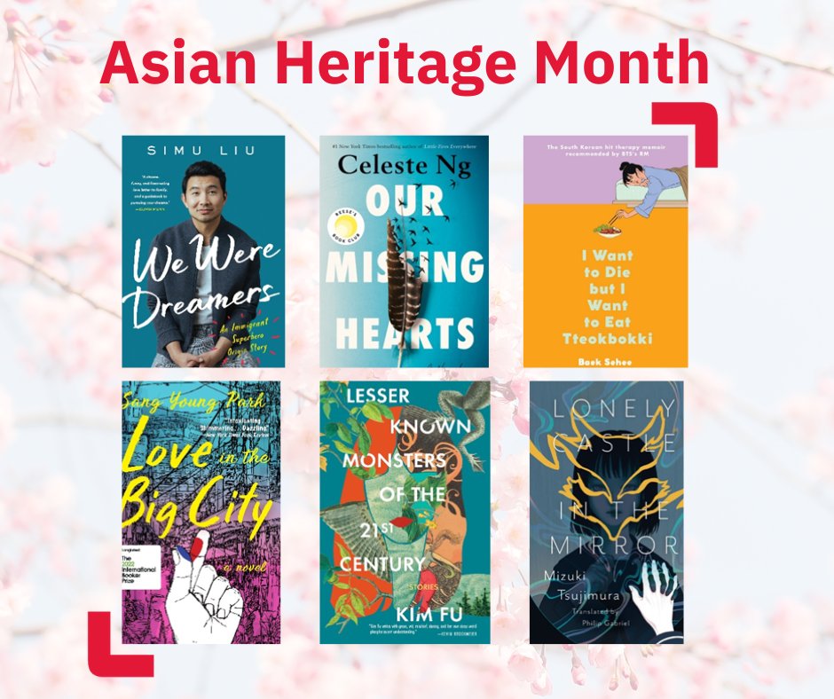 In celebration of #AsianHeritageMonth: Check out books available from our Leisure Reading Collection at Scott Library celebrating Asian voices--located on the 2nd floor of Scott Library. eBook & locker pick-up options available. #AHMatYU 
bit.ly/3Fd0OuB